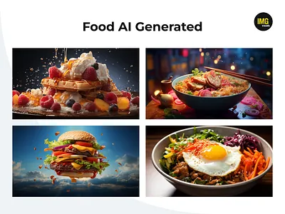 Food AI generated photo-illustrations ai ai art ai generated ai photo artificial intelligence burger fast food food generated food generated illustration generated photo hamburger machinelearning midjourney pad thai ramen waffles
