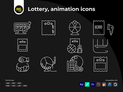 Animated lottery icons aep after effects animated icons animation dribbble animation graphic design html icon design icons json linear icons lottie motion graphics mov mp4 ui ui animation vector web animation xml