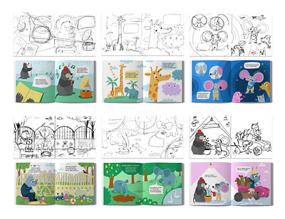 Sketches VS Illustrations adobe animal character animals author illustration book illustration branding character design characters childrens book illustration cute design different illustration illustrator inclusive inclusive culture logo photoshop sketches special animals