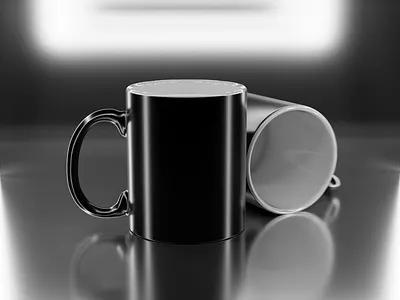 Black and White Mug 3d 3d modeling blender modeling blender3d coffee mug modeling mug mug modeling render rendering