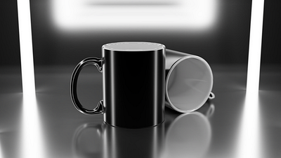 Black and White Mug 3d 3d modeling blender modeling blender3d coffee mug modeling mug mug modeling render rendering