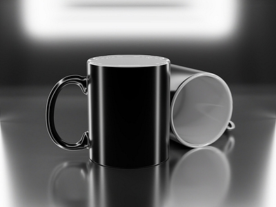 Black and White Mug 3d 3d modeling blender modeling blender3d coffee mug modeling mug mug modeling render rendering