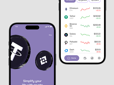 Mobile App: Crypto Wallet app crypto design ui ux web3