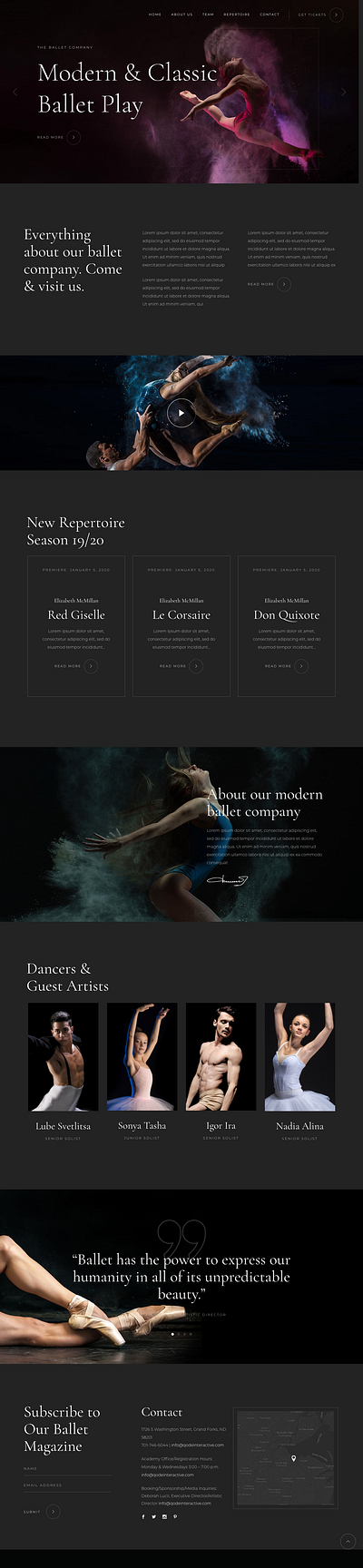 Ballet website design elementor elementor pro graceful website design web design website design wordpress wordpress website