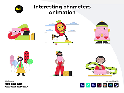 Interesting Characters Animation aep after effects animated character animated illustration animation character animation character design character illustration gif html json lottie motion design motion graphics mov mp4 vector xml