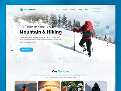Hiking Landing Page adventure booking camp camping clean climbing destination graphic design hiking landing page interaction mountain nature travel travel agency travel landing page trip trip website uiux vacation
