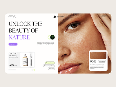 Skin Care and Beauty Landing Page beauty branding design gallery graphic design illustration landing page logo skincare typography ui ux vector