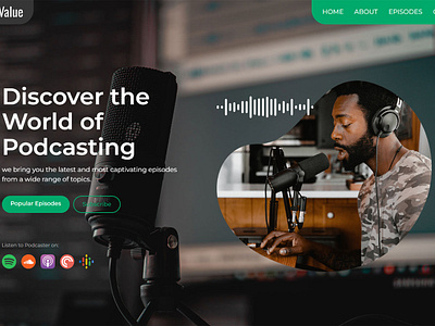 PodValue - Podcast Website Template branding design illustration photographer photography podcast template ui web design webdesign webflow