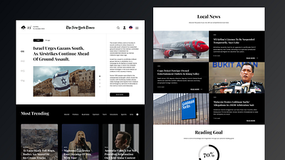 The New York Times Homepage branding dark news report story ui
