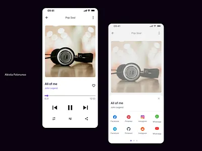 Music Player | Social Share branding design figma illustration interaction design product design ui user research ux visual design