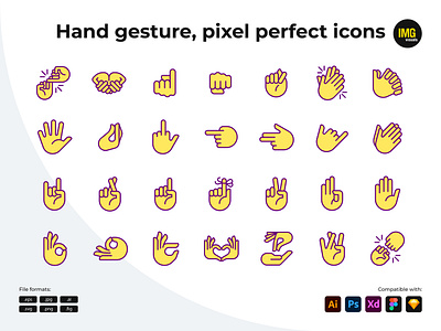Hand Gesture Pixel Perfect icons adobe illustrator color icon editable stroke gestures hand gestures hand icon hands icon design icon set icons line icon linear icon pixel perfect pixel perfect icons ui icon vector vector icon web icon