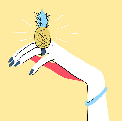 Illustration for Konfekt magazine #3 editorial illustration girl hand illustration jewel konfekt pineapple ring spot illustration