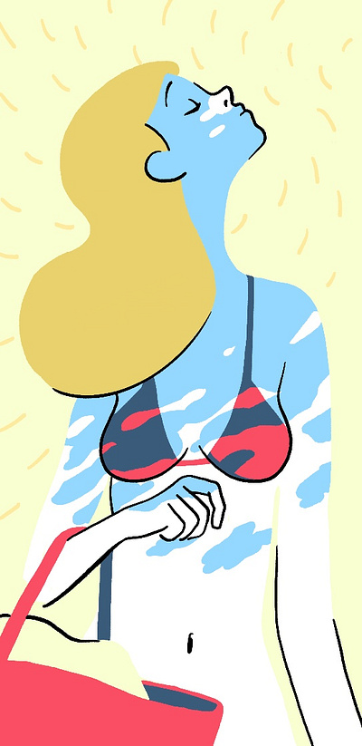 Illustration for Konfekt magazine #2 beach bikini editorial illustration girl illustration konfekt magazine sea