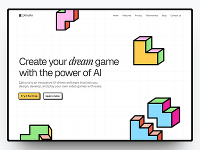 Zathura AI - Website Design ai branding design game graphic design landing page saas ui web design website