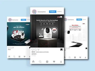 CCTV Camera Marketing Post banner branding camera post cctv camera post design graphic design illustration illustrator photoshop social media banner social media post