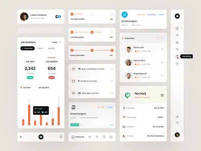 HR Management Dashboard Components app ui application component component ui dashboard ui hr job job platform management menu navigation menu platform progress ui ui dashboard ui design ux