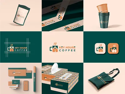 Coffee Shop Logo Design | Coffee Mug Logo | Key House Coffee Log branding cafe logo coffee house coffee logo coffeee logo custom logo design gradeint graphic design iconic identity illustration key coffee key coffee house key home logo logo design modern restaurant logo ui