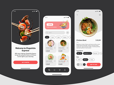 Chinese Food Delivery App design mobile app ui ux