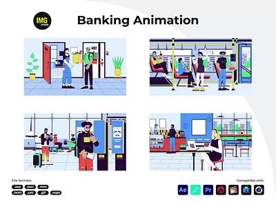 Banking Animated Illustration ai animated animated character animated illustration animation banking banking animation banking characters banking illustration eps illustration linear character linear illustration motion design svg vector vector character vector illustration