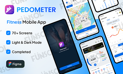 PEDOMETER - Fitness Mobile App 3d animation graphic design ui