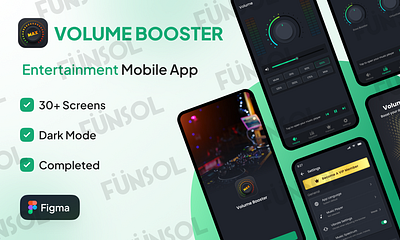 Volume Booster - Entertainment Mobile App 3d animation graphic design ui