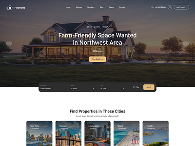 Property Finding Platform 2024 design figma find findhome findoffice findproperty landingpage property ui website