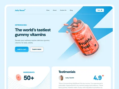 Gummy Vitamin - Landing Page branding graphic graphic design gummy gummy vitamin landing landing page minimalism product landing page product page ui design uiux design user interface ux design uxui design vitamin web design webdesign webshop website design