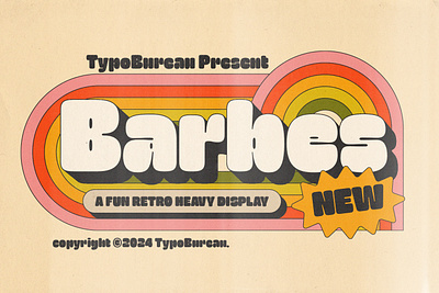 TBS Barbes - Modern Retro Display Typeface branding cute design display display font fonts fun graphic design illustration logo retro typography ui vintage
