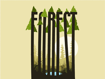 Forest animation boar environment family forest gif illustration landscape motion motion graphic nature outdoors pine pond scenery sunset trees wind woodland