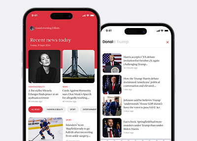 News App — Home Screen & Search 📰 news news app ui user interface ux