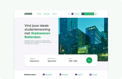 Re-design/Re-branding website Stadswonen Rotterdam branding homepage rebranding redesign ui ux web webdesign