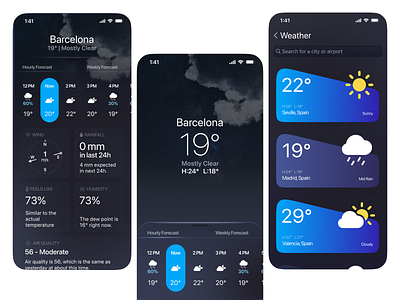 Weather app ai app branding design development mobile mobile app mobile app design service page typography ui ux weather weather app