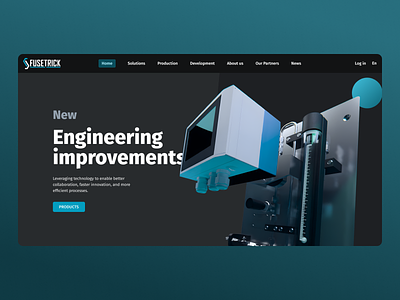 Smart manufacturing and quality control heropage homepage ui webdesign