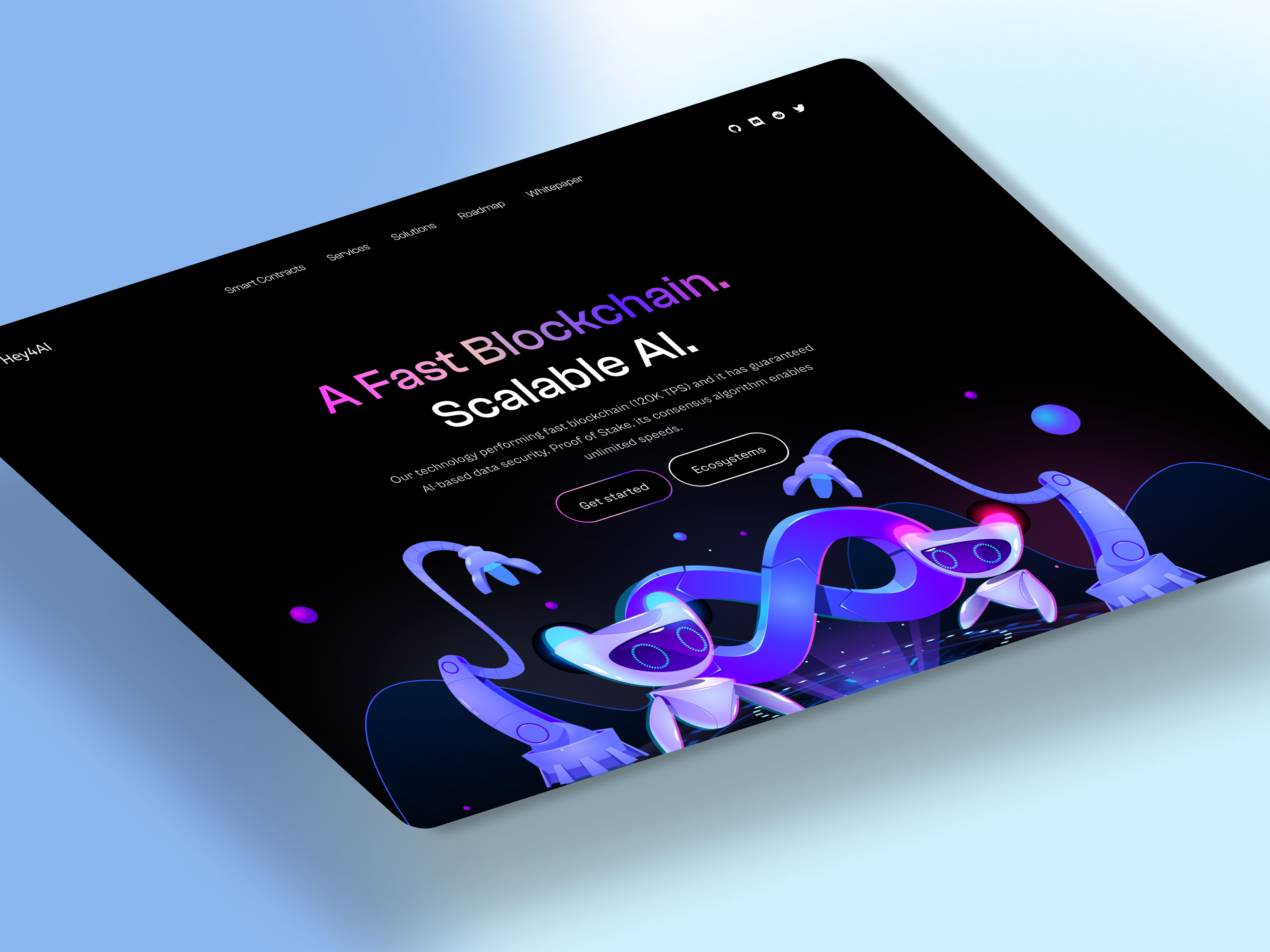 Hey4AI - Ai Powered Solutions app branding design figma graphic design illustration ui ux