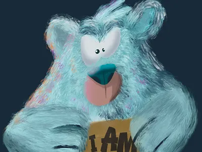 I am not a bear animals bear cartoon character design digital painting new