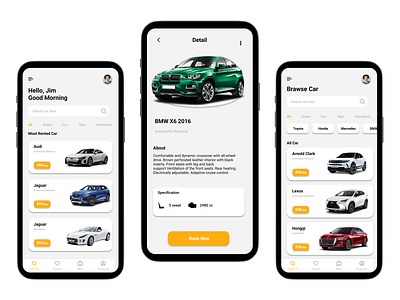 Rent Car - mobile app app booking branding cer design illustration logo minimal mobile mobile app rent typography ui ux