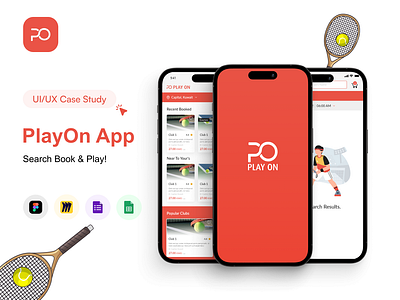 PlayOn App app app design booking app case study kwuait padel sports tennis ui visual
