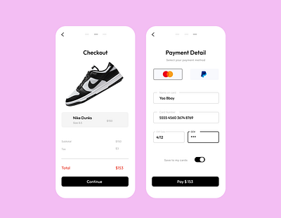 Checkout - Daily UI #002 app appdesign checkout dailyui design mastercard payment paypal shoes ui uiux