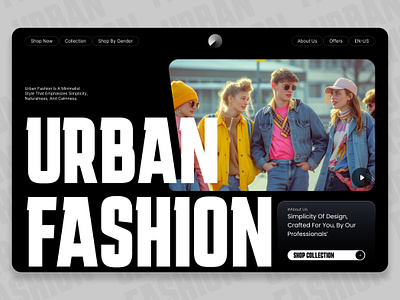 Urban Fashion - Homepage Banner animation branding design hero section illustration landing page ui ui design webdesign