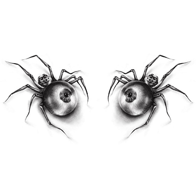 INKTOBER 2024 - Sp(ey)ders black and white darkaesthetic darkart digital art illustration illustrator inktober procreate spiders