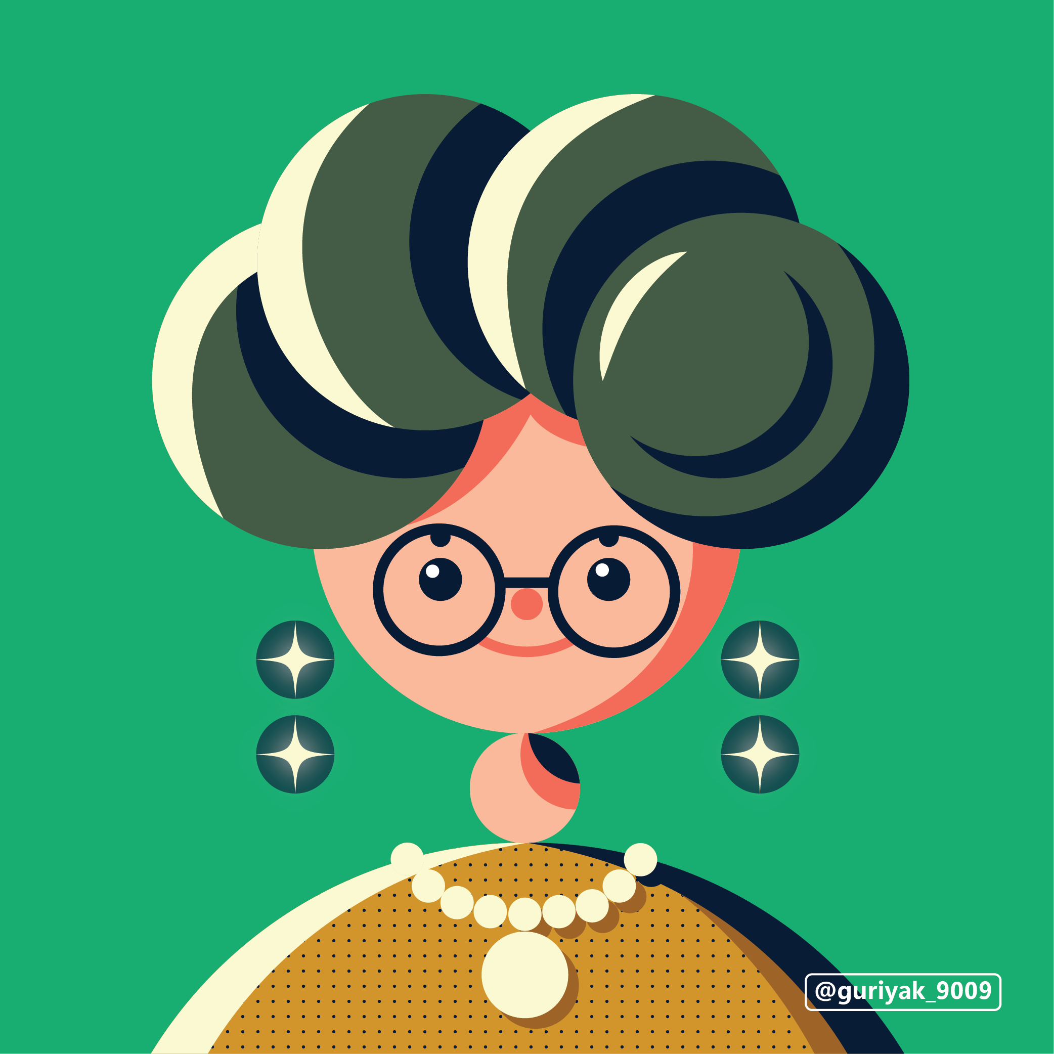 Old lady portrait 2d art design digital art geometric illustration illustrator minimal old lady pattern vector