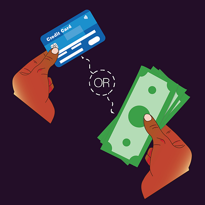Card or Cash please? animation illustration