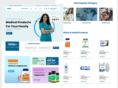 Pharmacy Landing Page : Daily Ui #003 app dailyui design drugspage graphicdesign hospital illustration landingpage pharmacy pharmacywebsite website