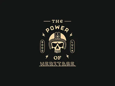 The Power of Heritage - Typography Design adventure badge branding design graphic design heritage logo minimalist design motorcycle outdoor skeleton skull tshirt design type system typography vintage