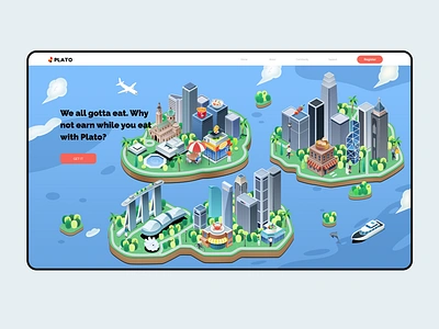 Landingpage city food hk hongkong illustration isometric marina restaurant singapore