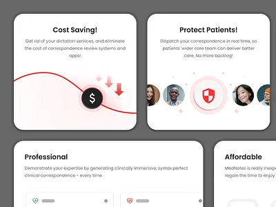 MedNotes - Advatages Sections bento bento design bento grid bento layout illustration product product design product illustration saas saas ui ui user experience user interface visual design website website design