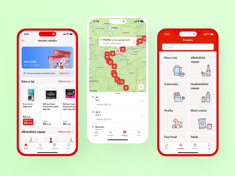 Travel Free – A modern loyalty program app app cards categories design illustration locations map navigation products retailer shop supermarket ui vouchers