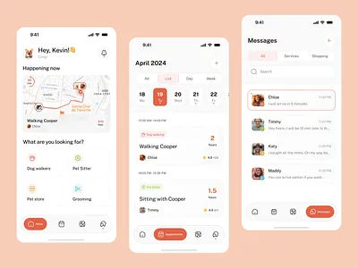 Pet services - mobile app - part 2 app clean design interface mobile mobileapp pets petservices ui ux