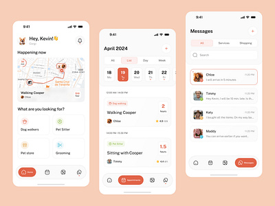 Pet services - mobile app - part 2 app clean design interface mobile mobileapp pets petservices ui ux