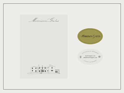 Morrison Gates Interiors Stationary brand design branding business cards concept logo stationary